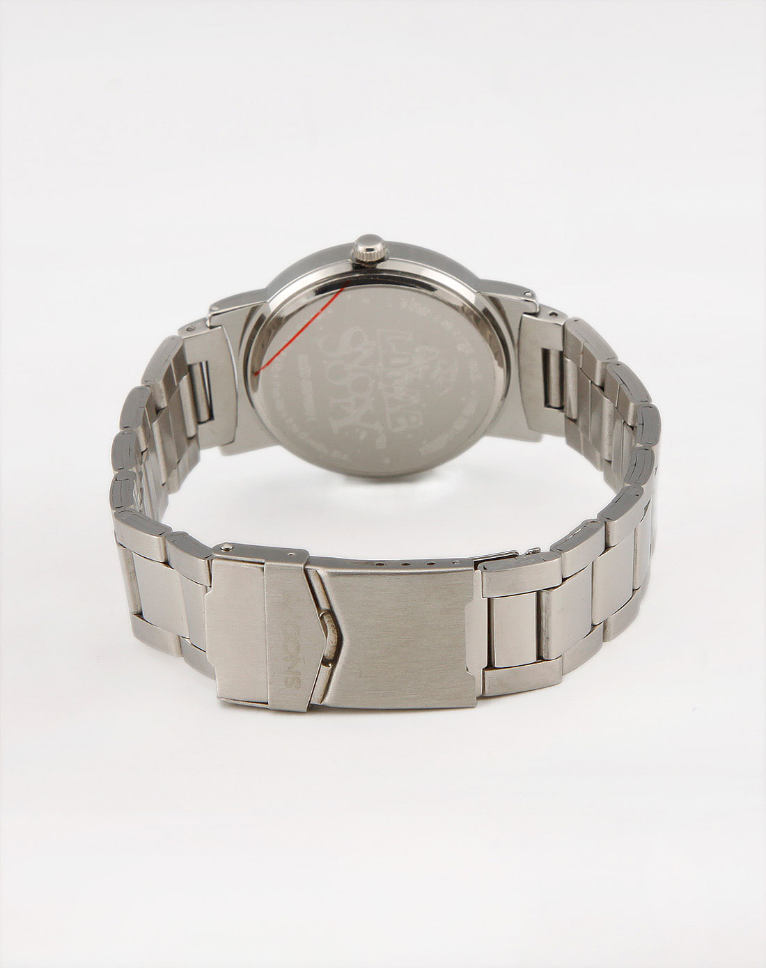 手表库存专场史努比snoopy 男款银白色休闲钢带手表