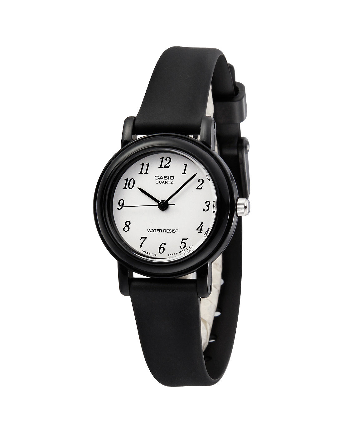 卡西欧手表专场女款简约数字显示树脂胶带手表