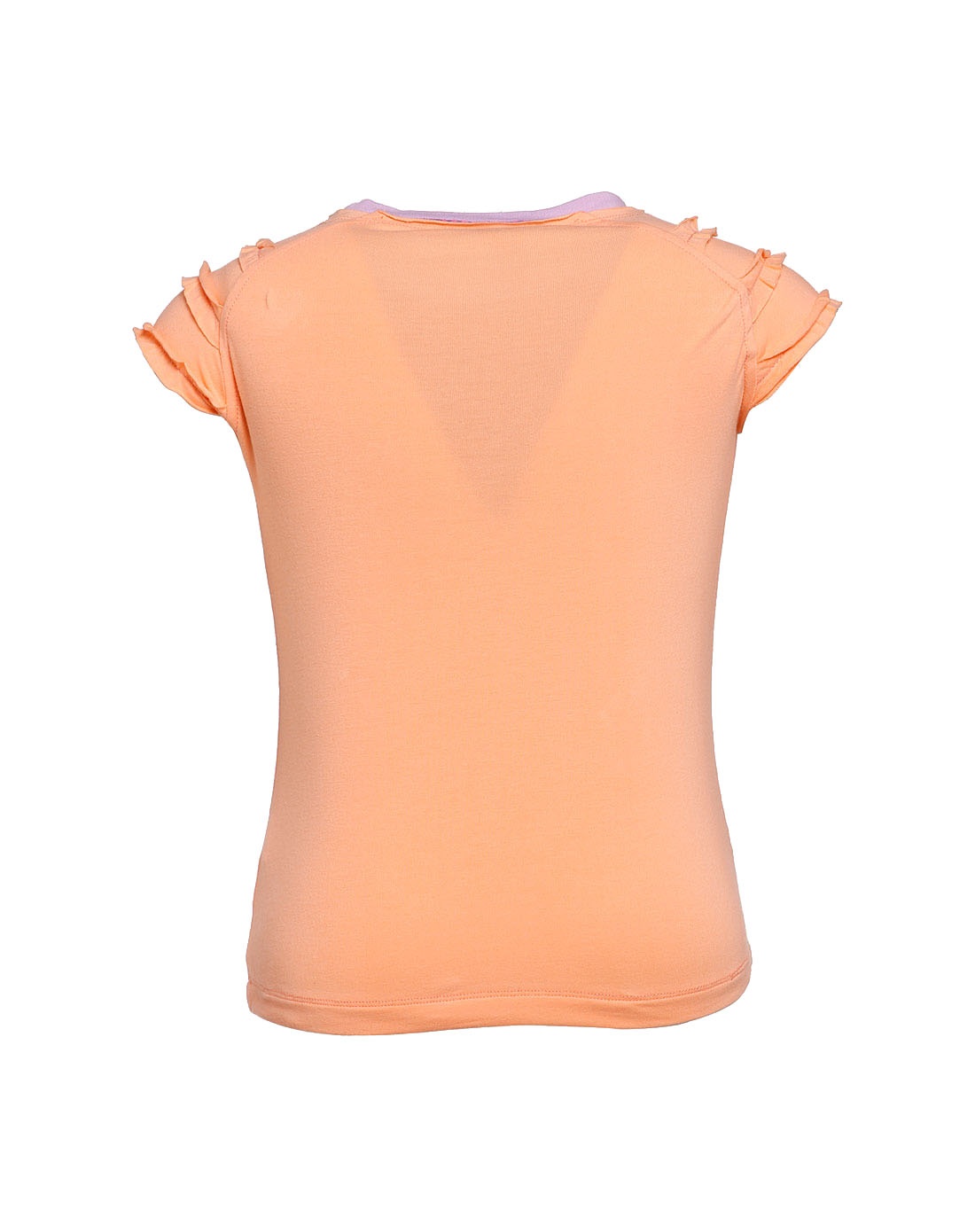 蓝眼精灵女童虾肉色短袖t恤