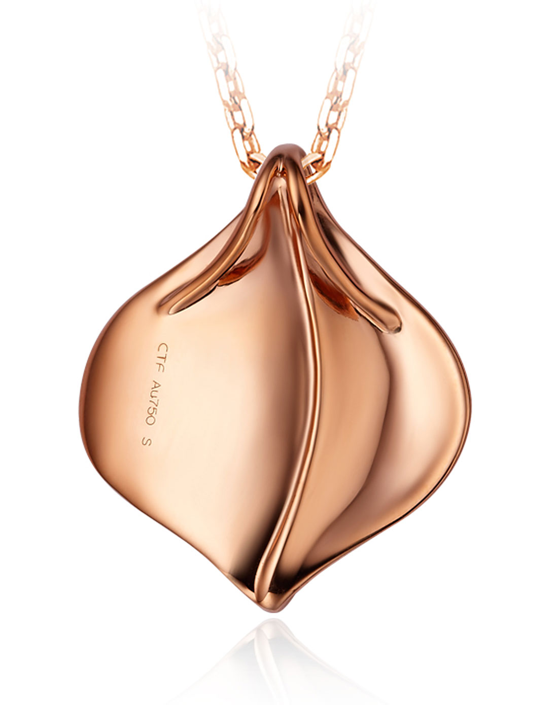 周大福周大福官方正品18k玫瑰金现代时尚花瓣吊坠