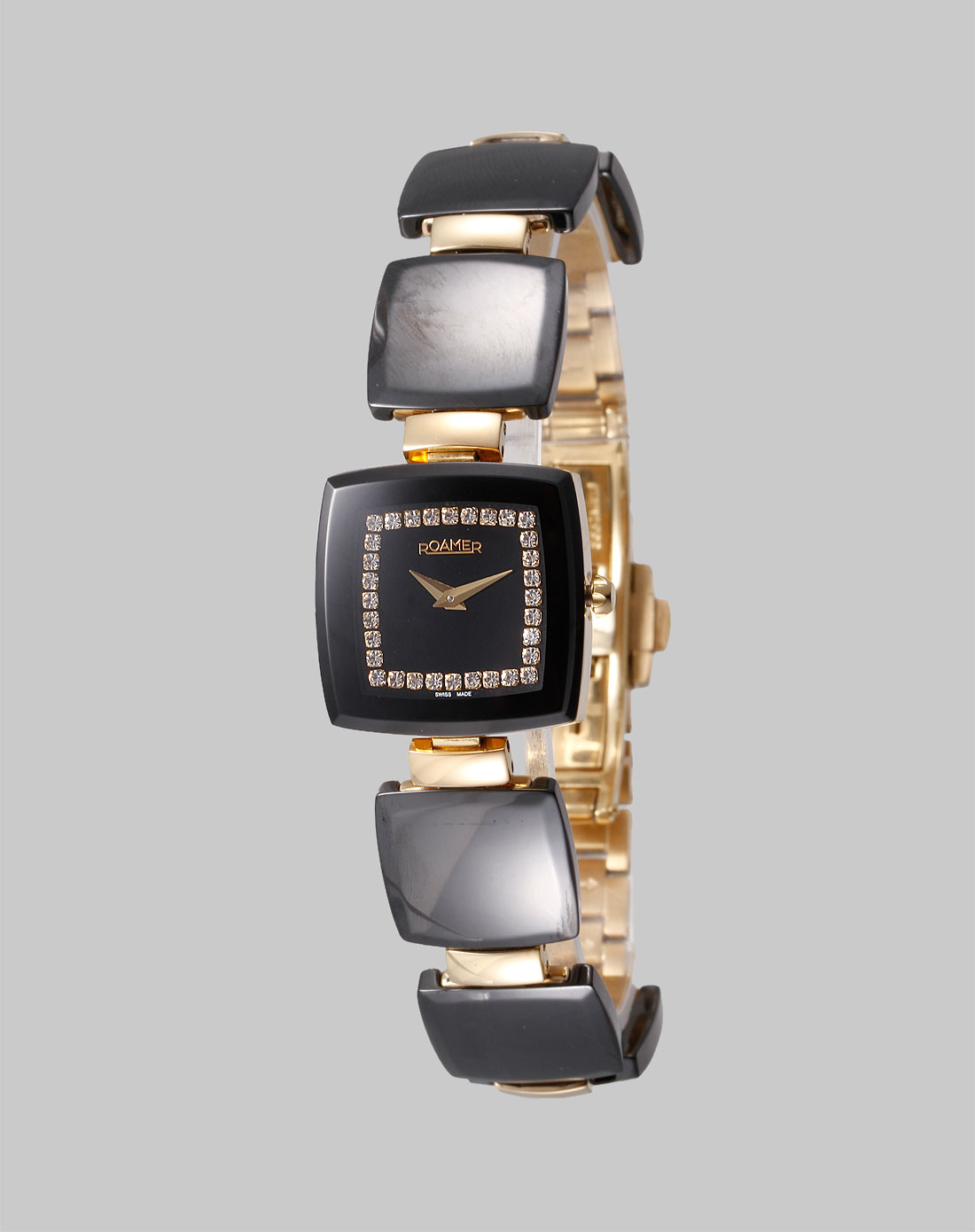 罗马roamer女款黑/金色时尚石英表