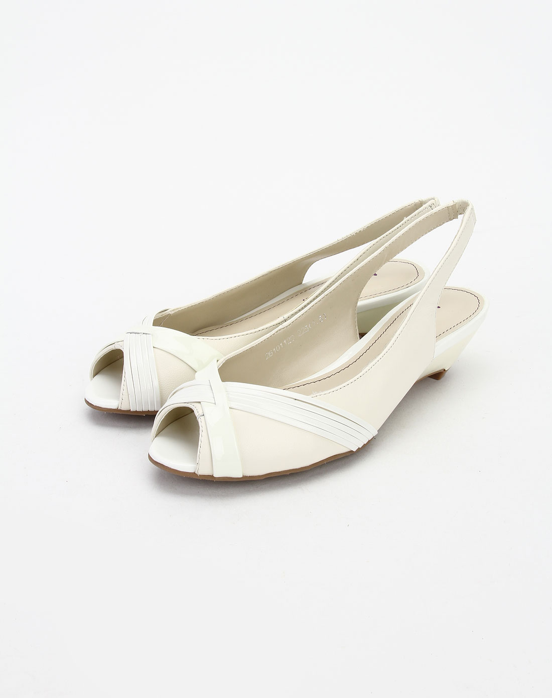 白色成熟经典鱼嘴坡跟凉鞋