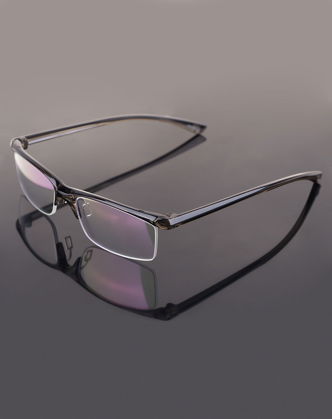 个性半框眼镜框/黑色