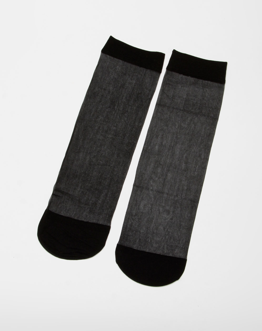 浪莎女款黑色水晶丝短袜5双装