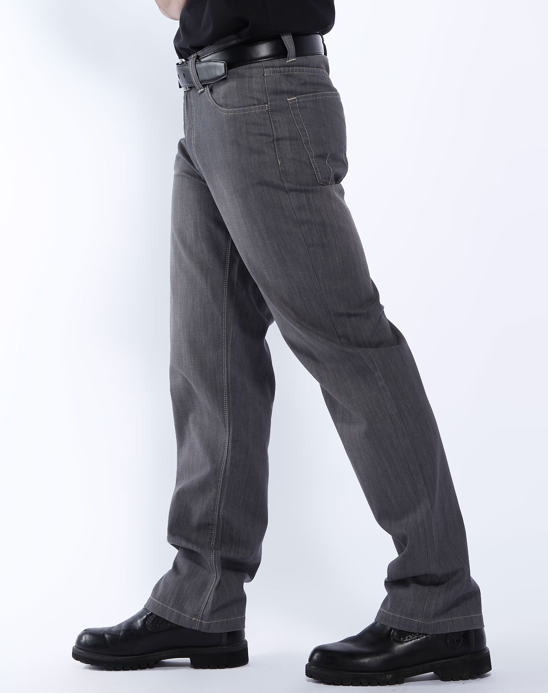 ucla深灰色商务牛仔长裤