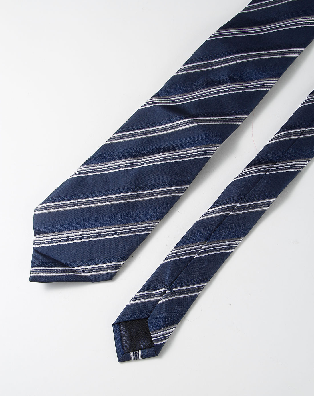 罗兰丹顿藏蓝色斜条纹领带