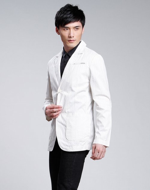 jack walk米白色休闲长袖西服