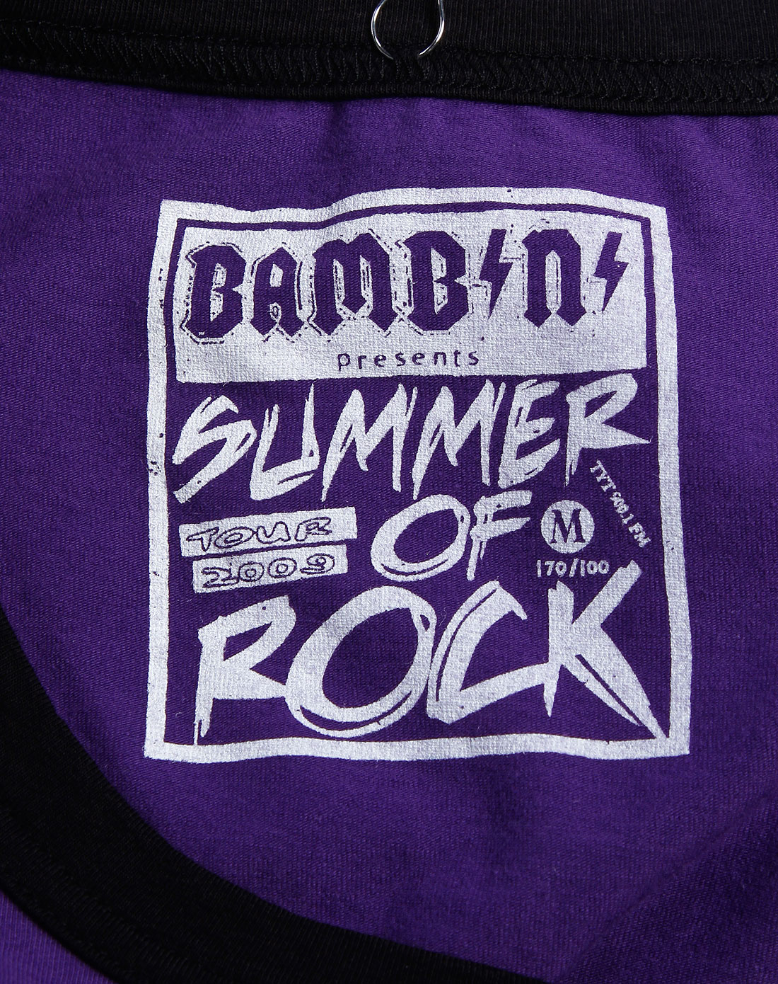 纯真传说bambini男款紫/深绿色拼布七分袖t恤