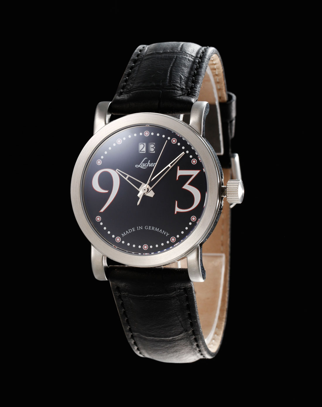 德国名表专场laco朗坤女款黑/银ronda机芯系列石英手表