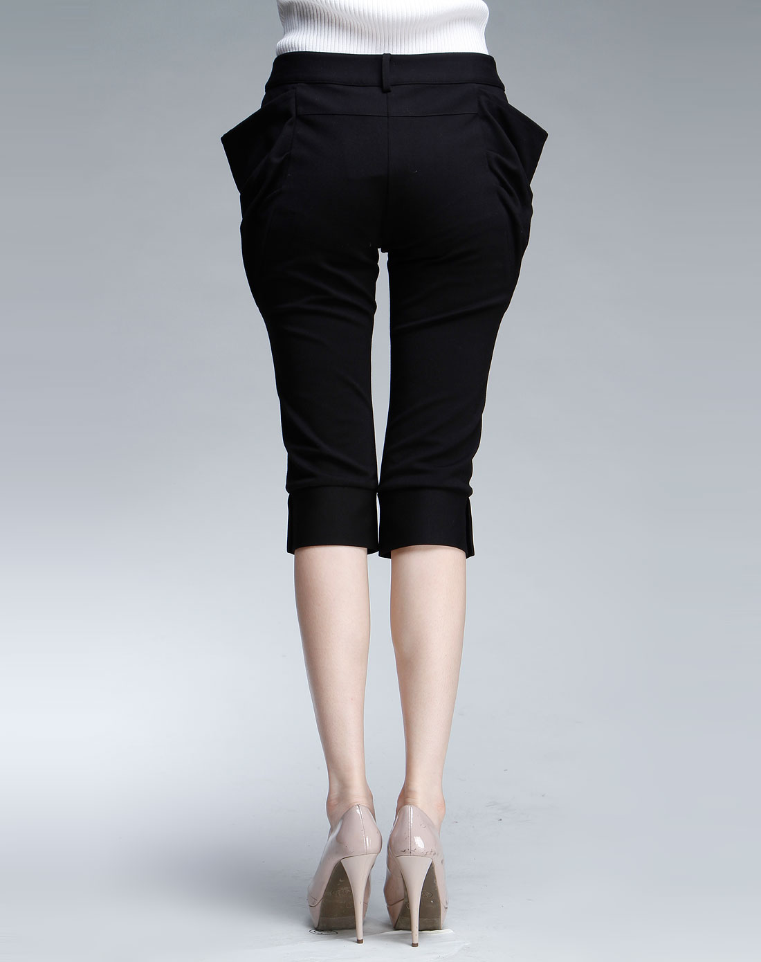 蜜雪儿mysheros女款黑色时尚七分裤