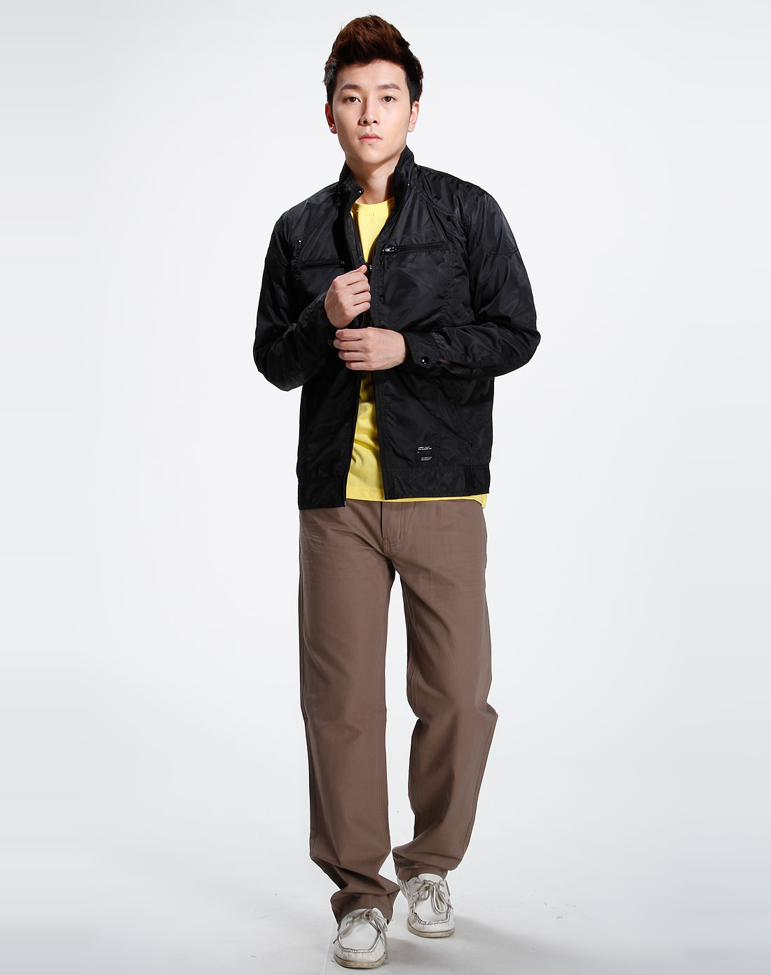 卡丹路cardanro休闲男装专场黑色休闲长袖外套