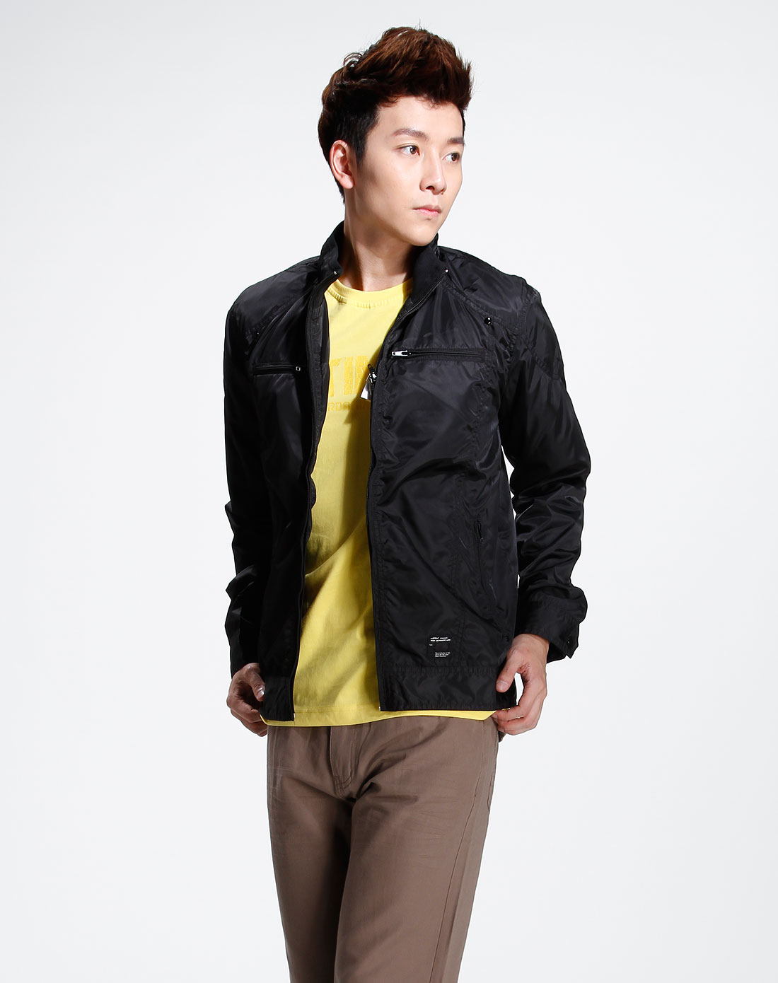 卡丹路cardanro休闲男装专场黑色休闲长袖外套