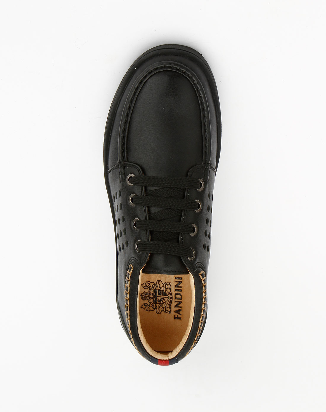 凡蒂尔尼黑色时尚休闲绑带皮鞋