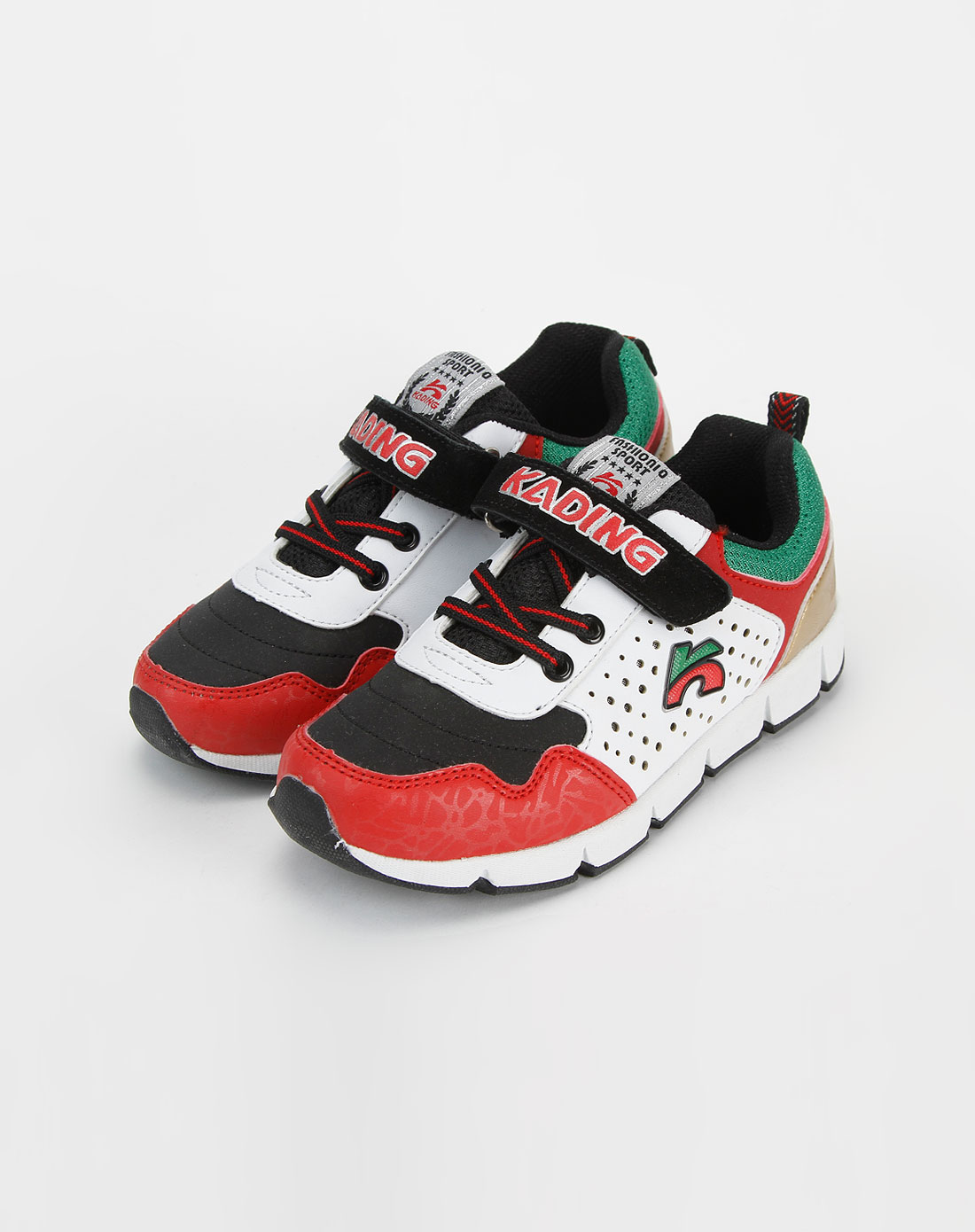 卡丁童鞋男中童白/红/黑色运动鞋