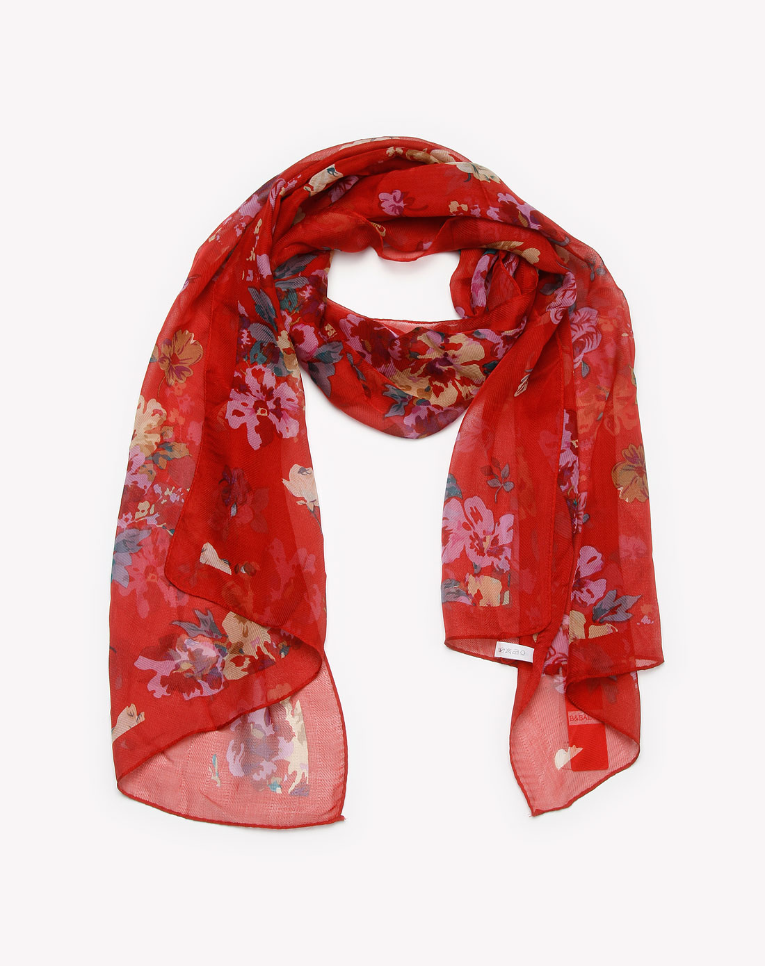 b&balos红色印花围巾