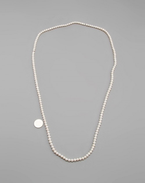 瑞切尔天然白色珍珠毛衣链