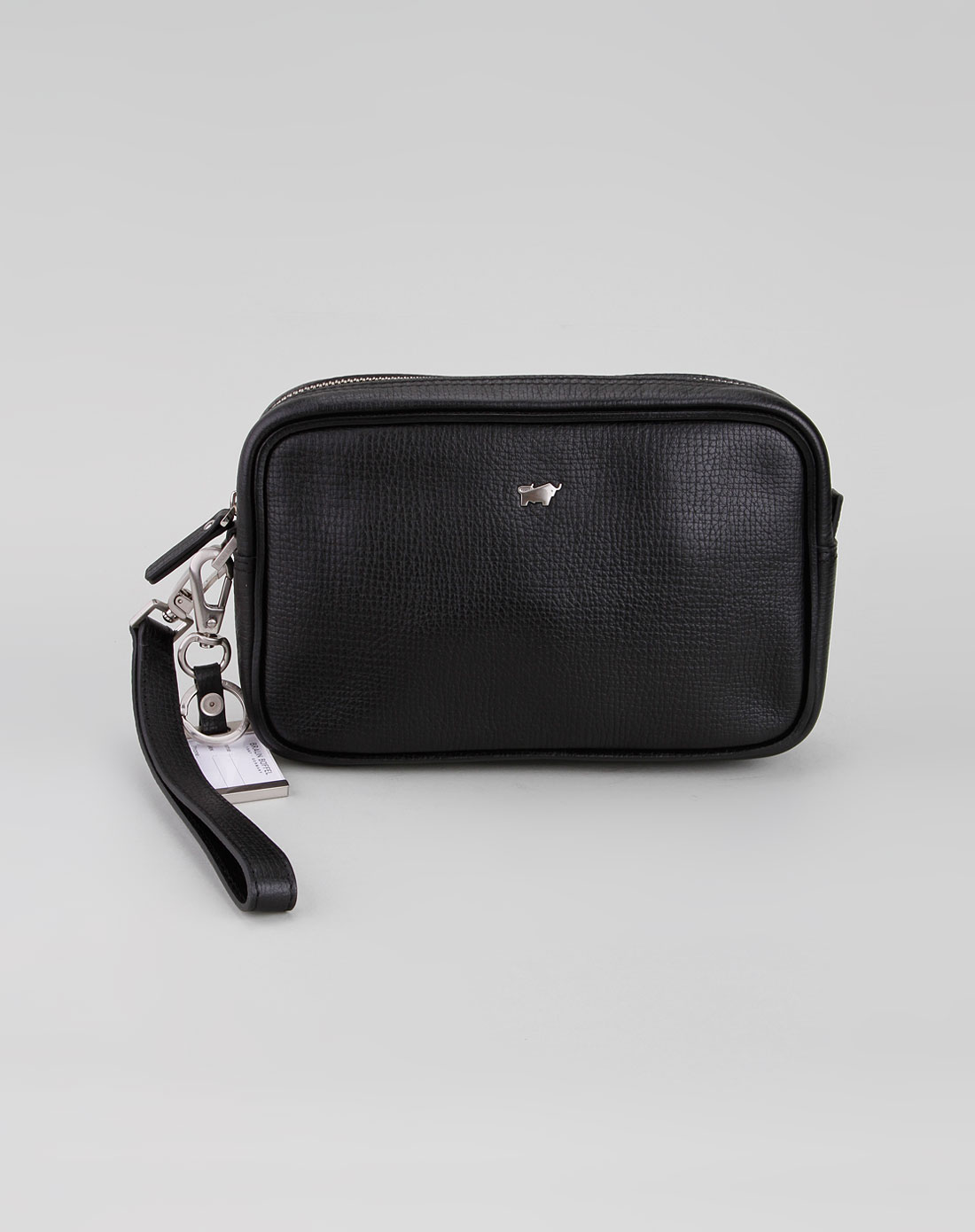 布兰施braun buffel皮具专场男款黑色皮革高雅手拿包