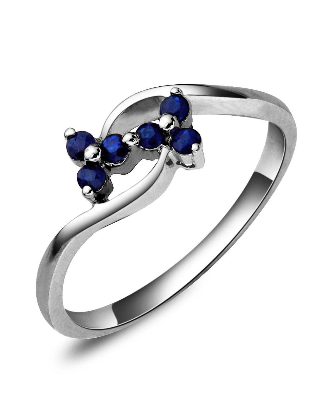 卓思华专场白18k金镶蓝宝石戒指