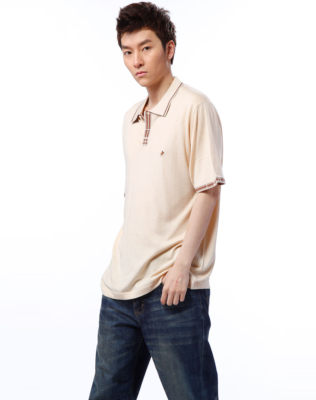 polo assn.男款卡其色短袖t恤