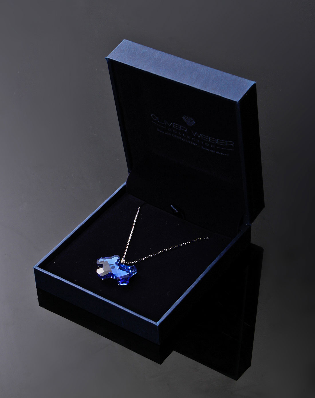 奥丽维oliver weber饰品专场女款可爱小狗图案蓝色施华洛世奇元素项链