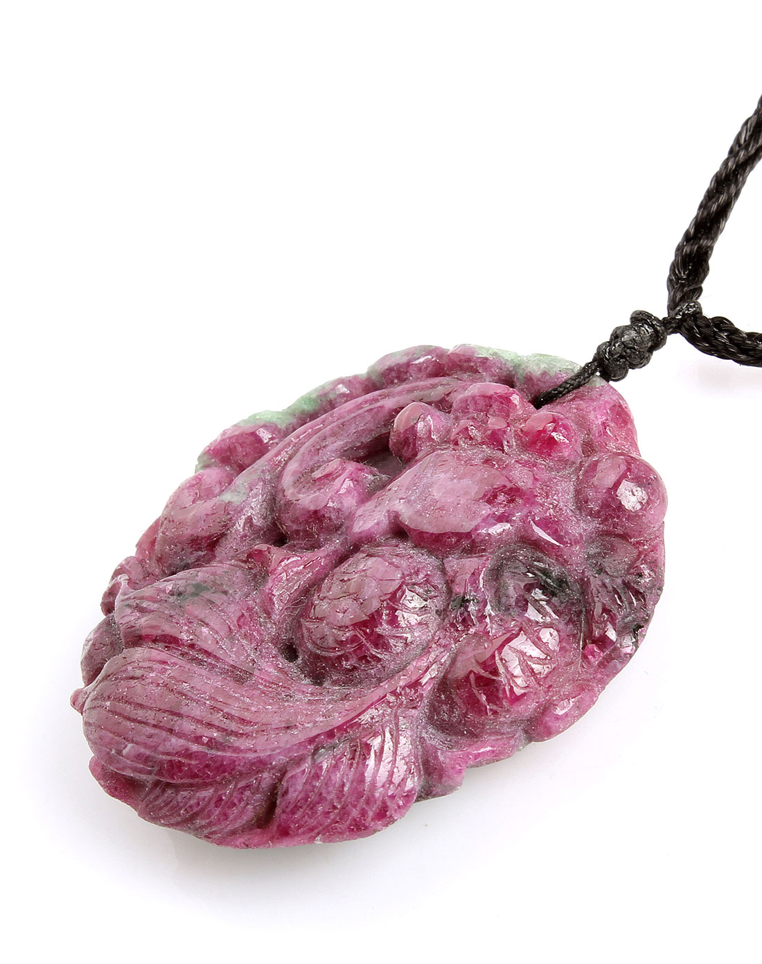 翡翠森林贵重专场天然精选红宝石黝帘石金玉满堂吊坠(附鉴定证书)