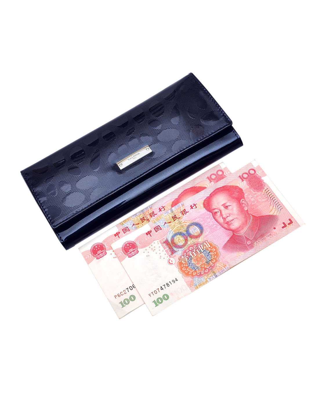 阿尔皮纳袋鼠女包宝蓝长款三折票夹