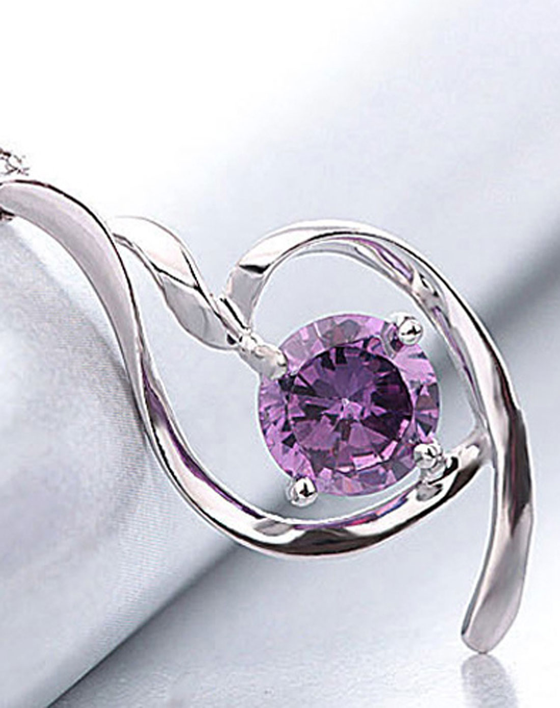 925纯银紫钻项链