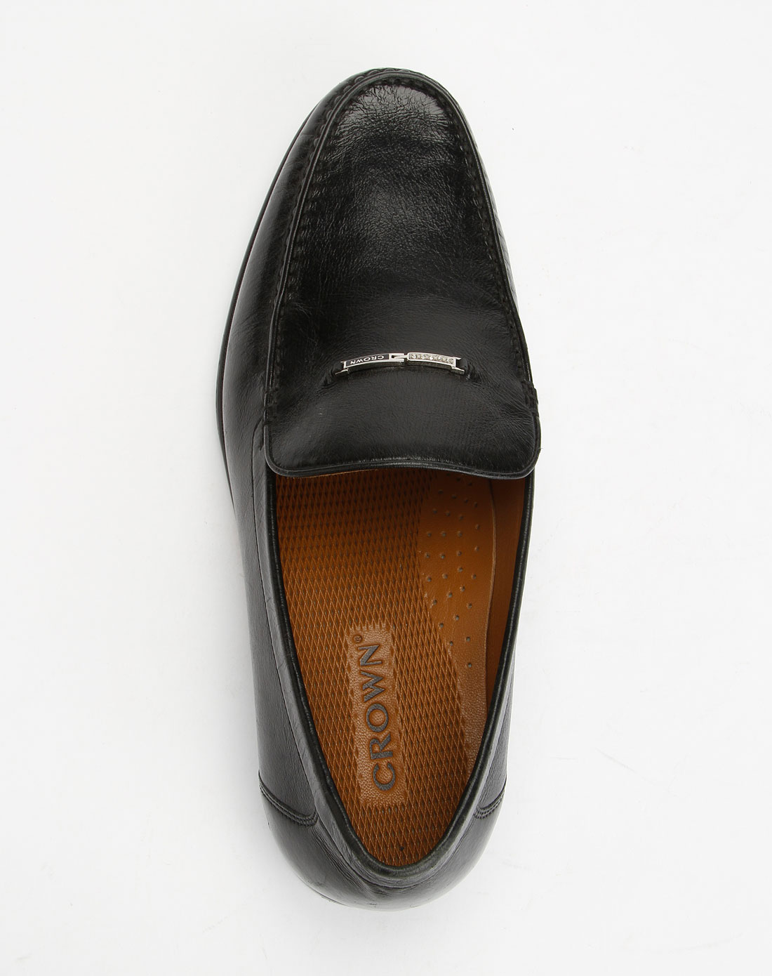 皇冠crown男鞋专场男款黑色商务时尚皮鞋