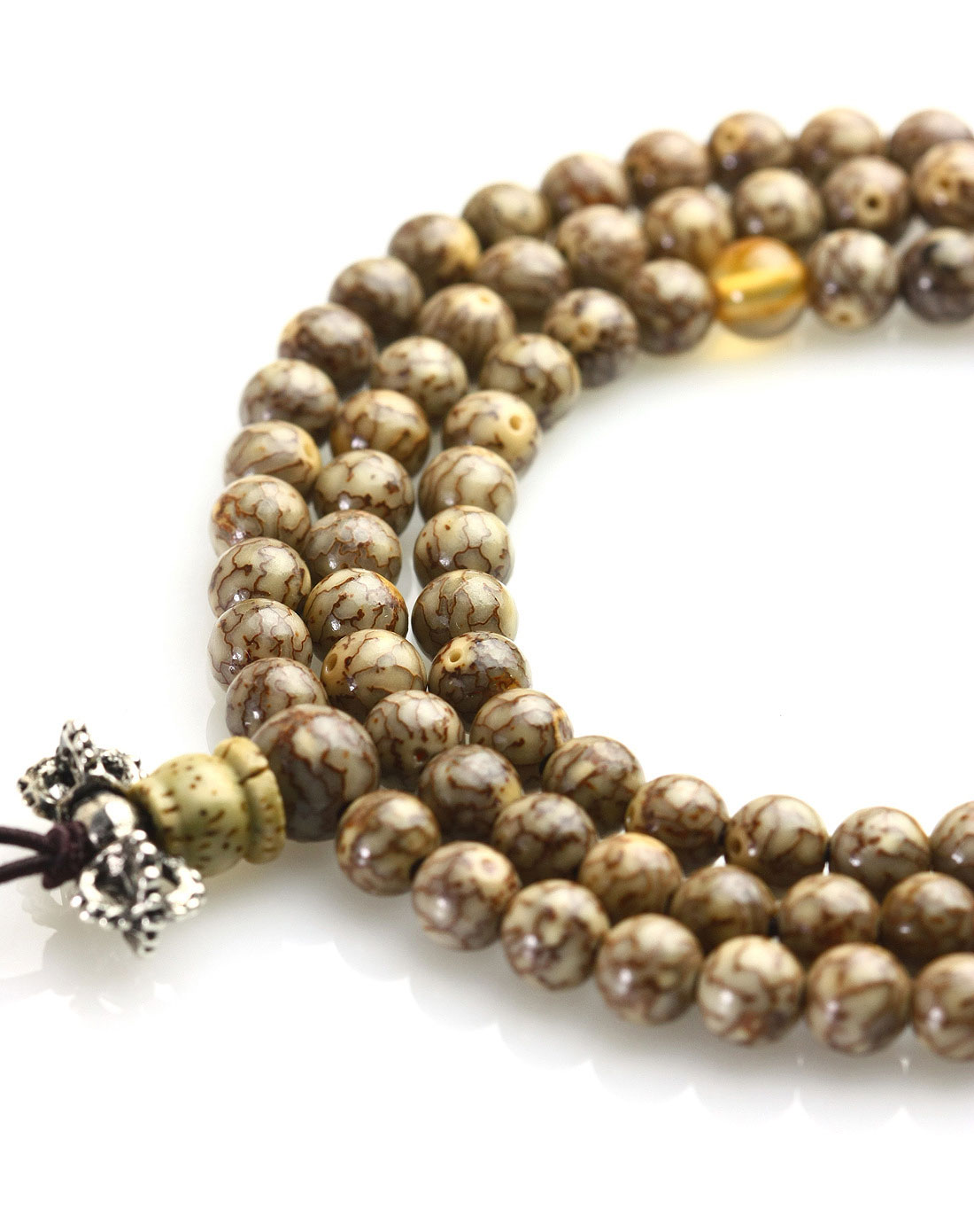 王廷珠宝waltraud jewelry饰品专场中性银色菩提子108佛珠-小银线