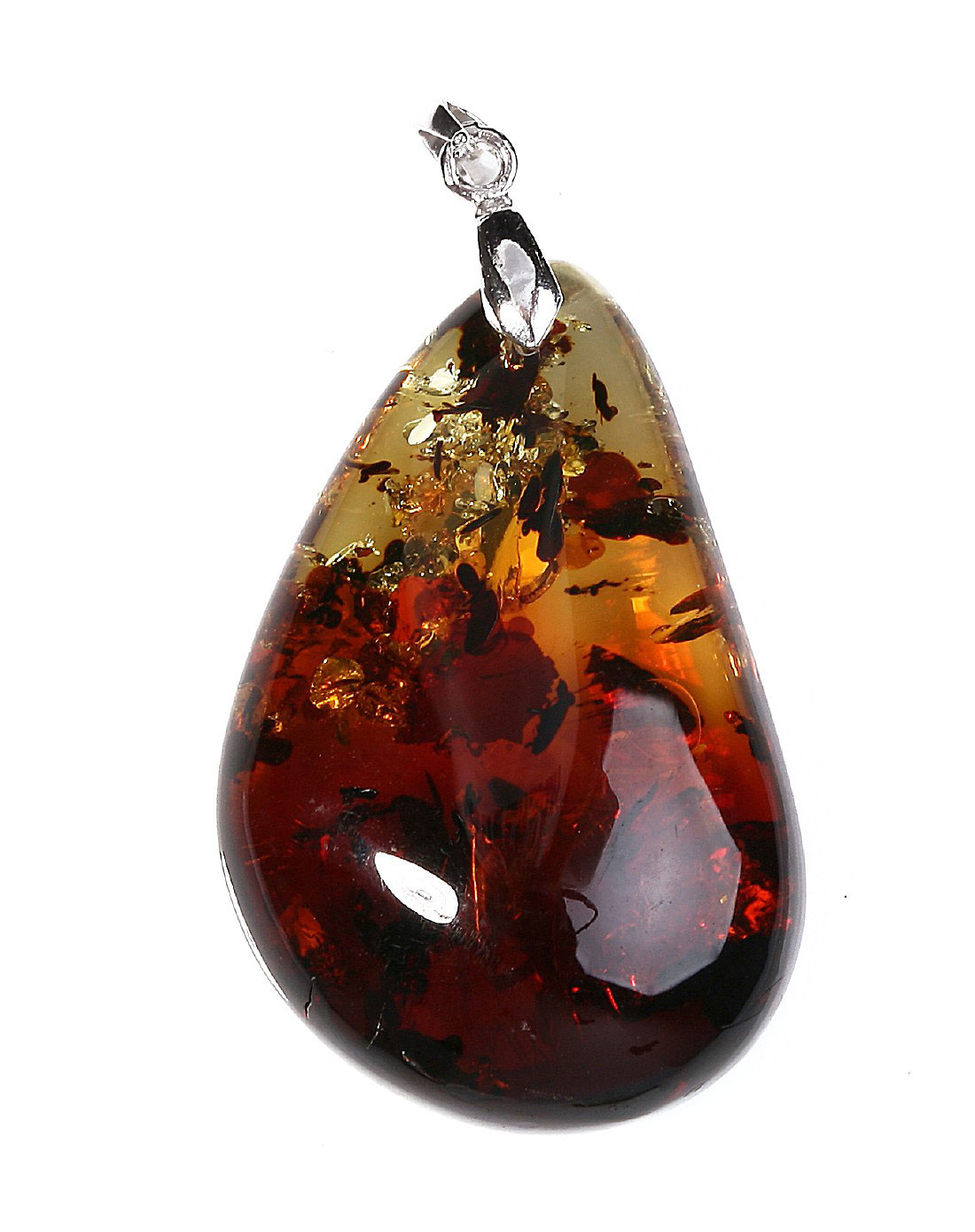 昊天琥珀璀璨红花花珀吊坠