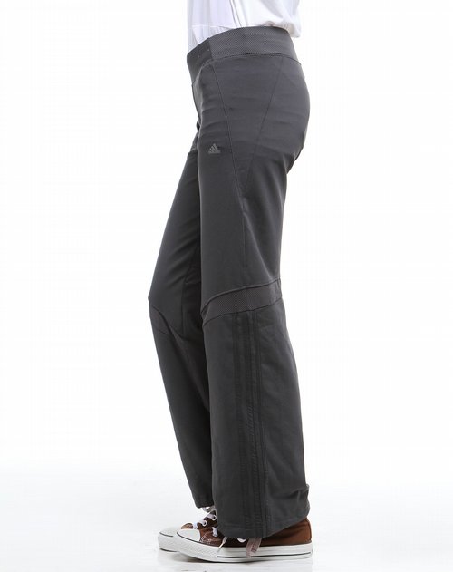 阿迪达斯adidas-女装专场女款炭灰色训练针织长裤