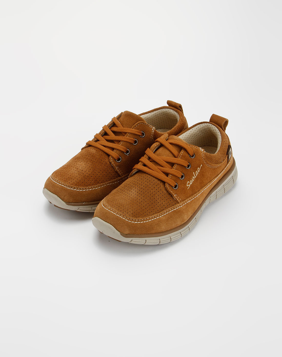 圣弗莱sevlae女装专场女装浅棕色时尚系带休闲鞋