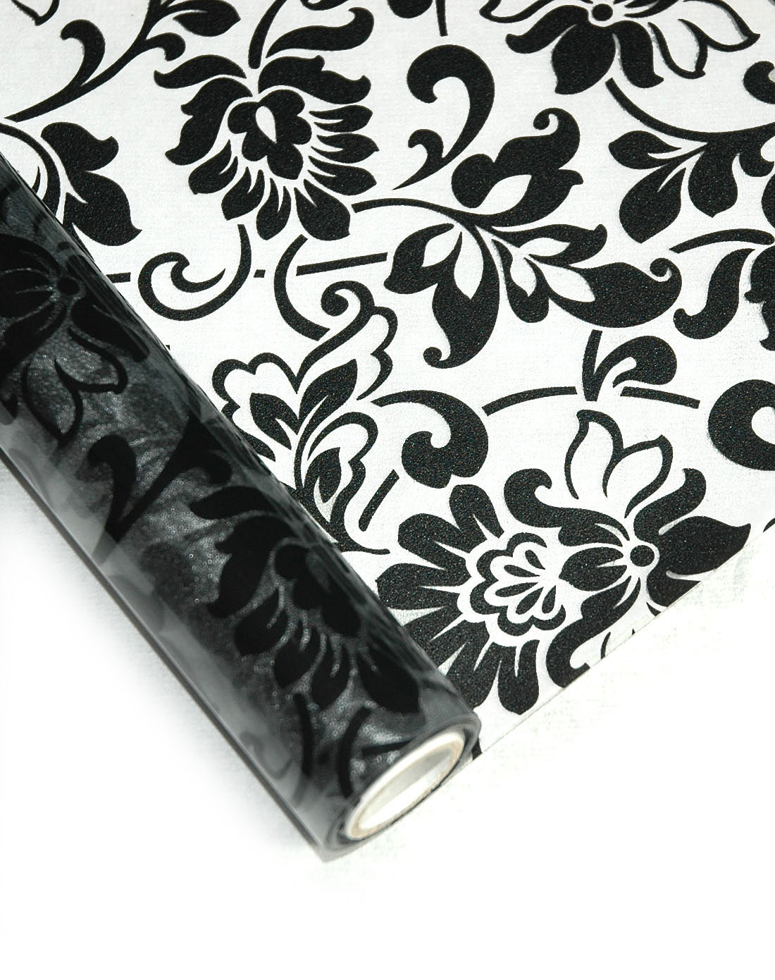 忆美特emit家居专场黑色花纹印花无胶静电窗花贴玻璃贴