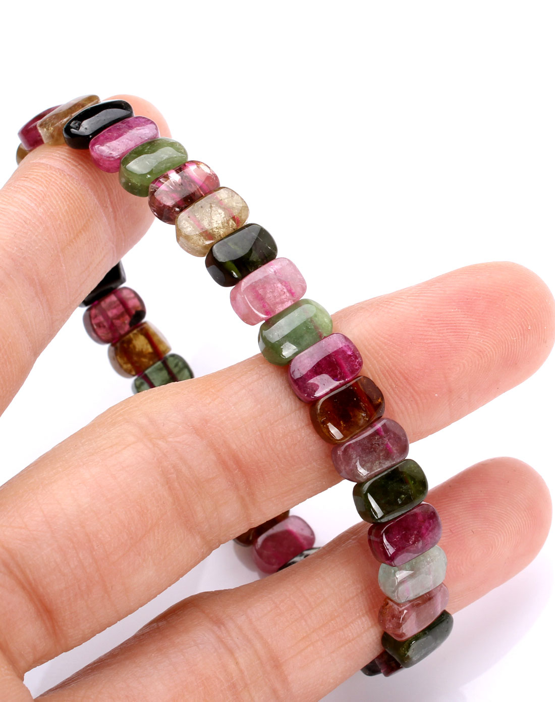 千美物语天然精选碧玺手排(附鉴定)