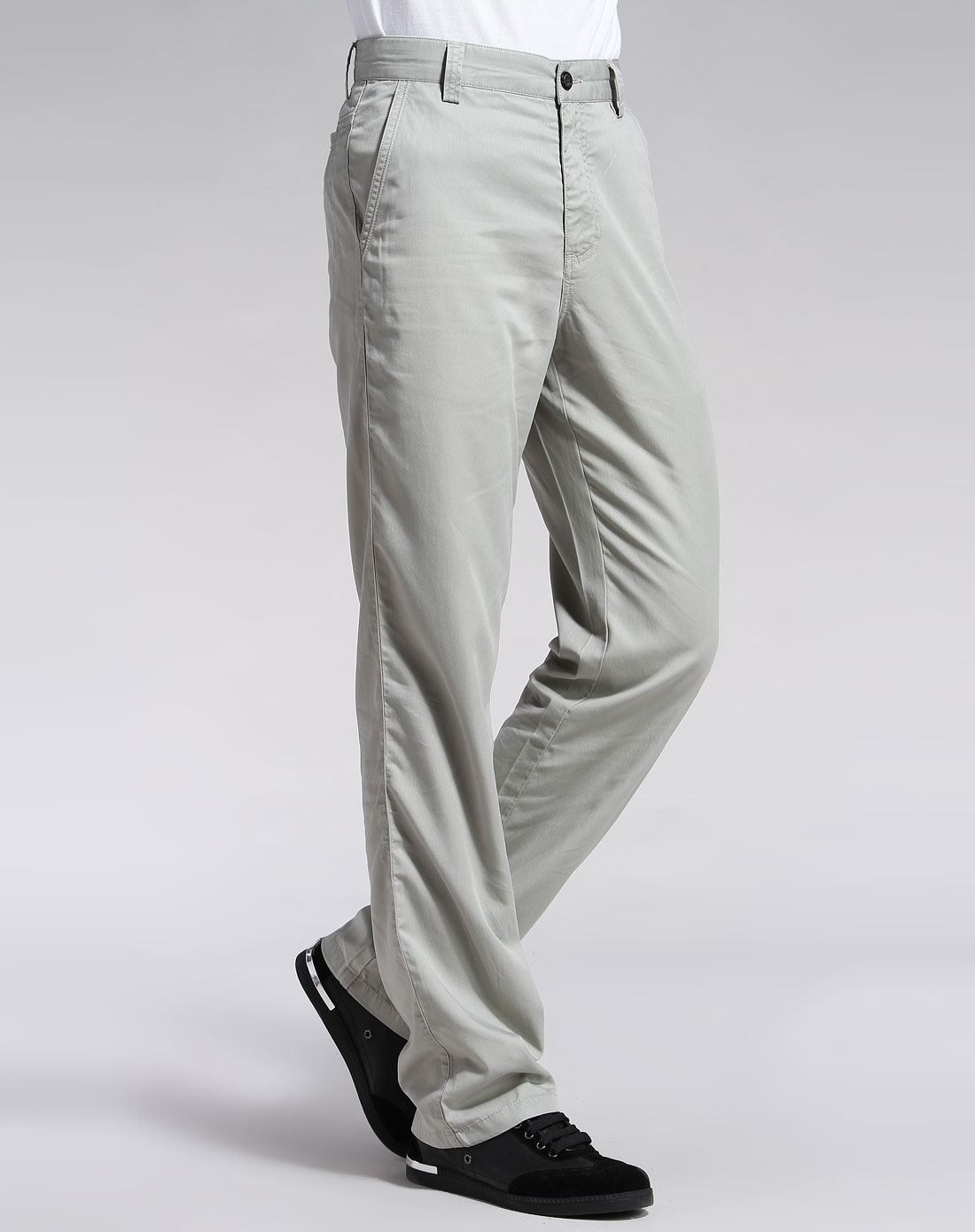 宾度j.benato男装专场-米灰色休闲长裤