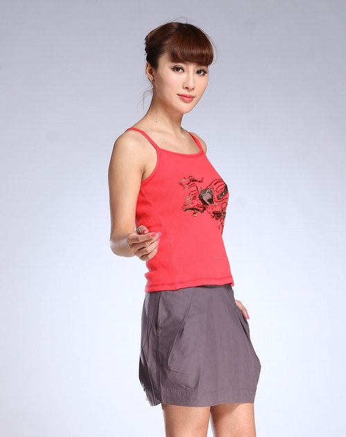 艾维ivy/kki女装专场桔红色休闲吊带背心