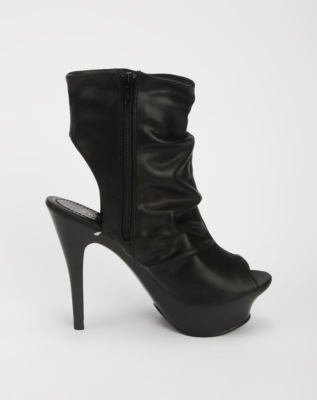 马克华菲女装专场黑色鱼嘴炫酷高跟凉鞋