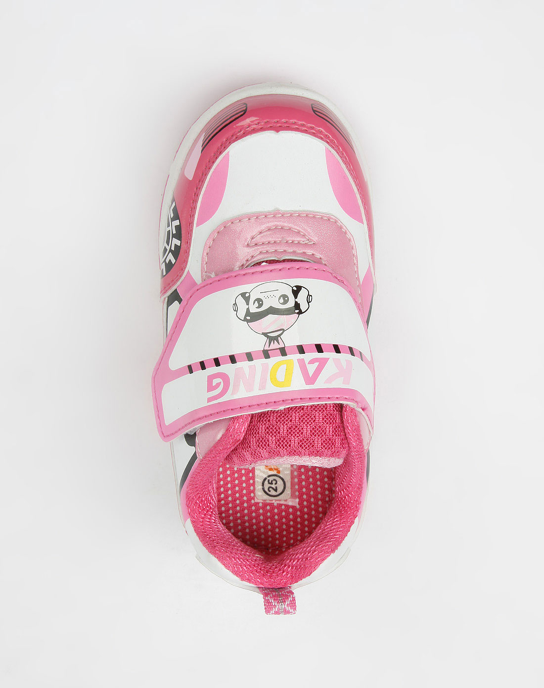 卡丁童鞋女宝宝玫红/白色闪灯运动鞋