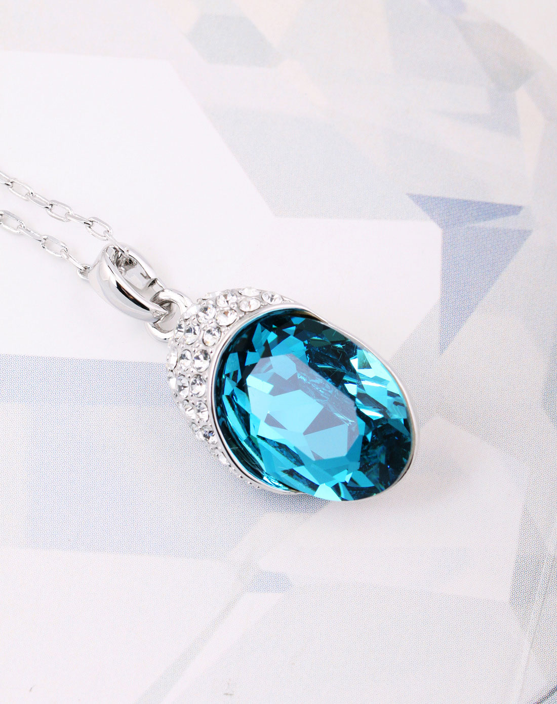 女士蓝色施华洛世奇元素蓝色奇迹项链