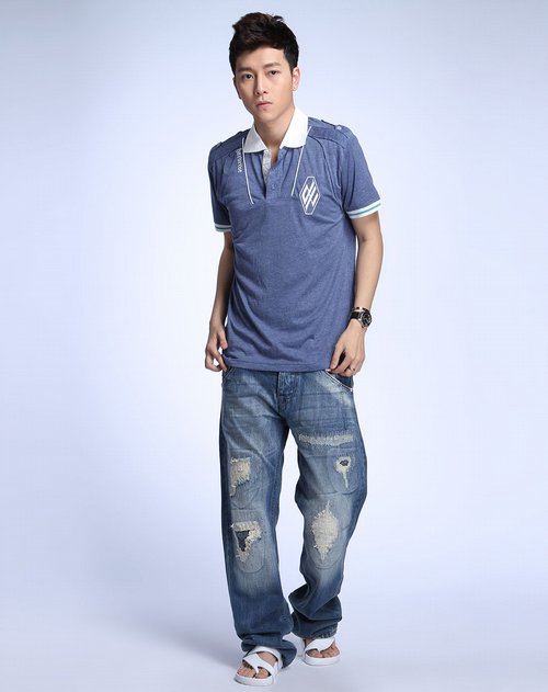 hardrive男装专场冰蓝色休闲短袖polo衫