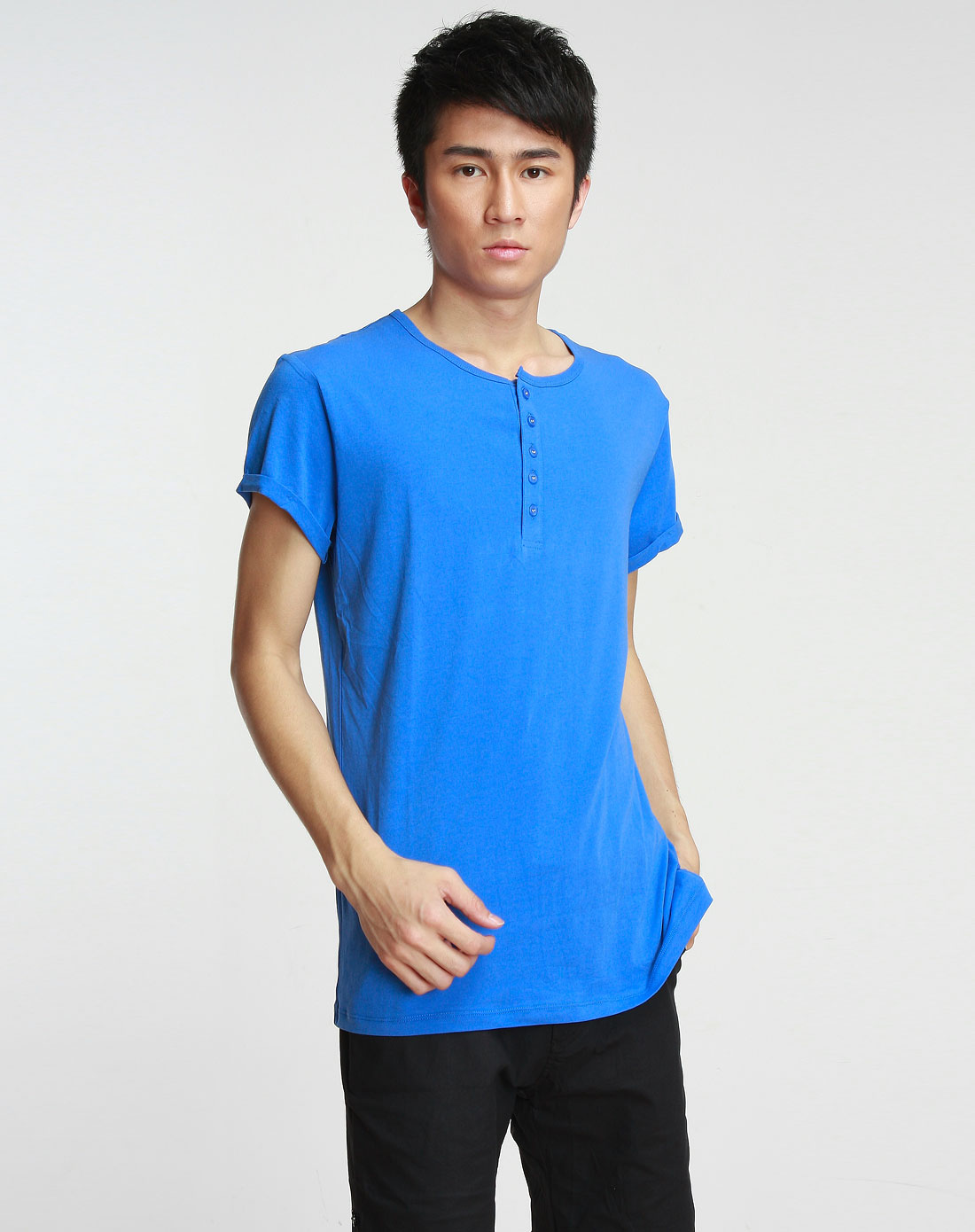 优衣派 男款浅蓝色圆领短袖t恤2_男装库存专场特价0.5折起_唯品会中国