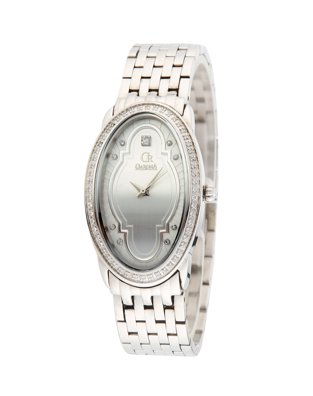garona手表专场 > 女款银色镶钻时尚高贵石英表