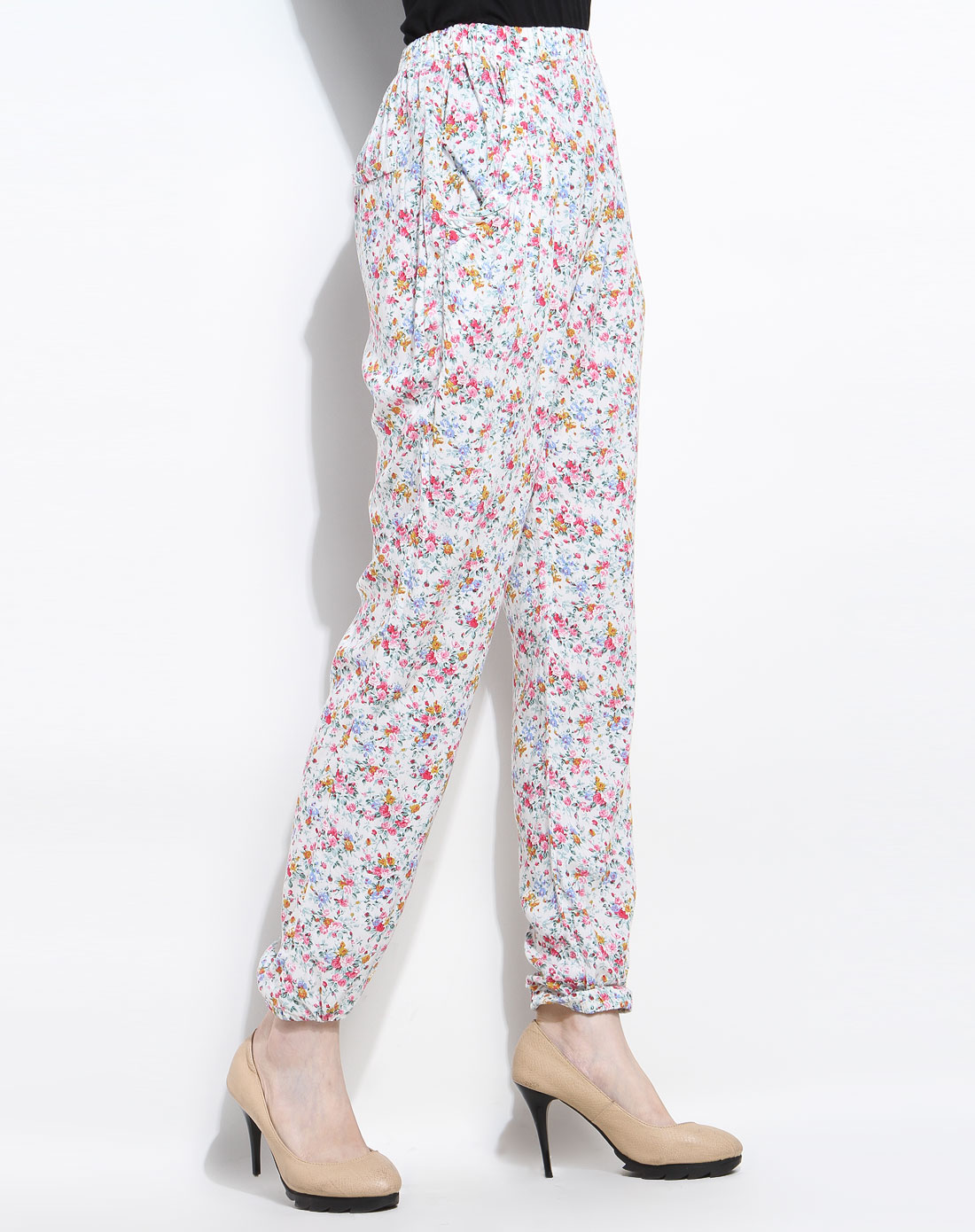 彩色碎花休闲长裤