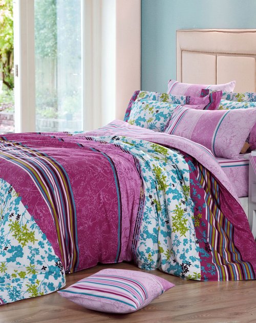 乐加lehome家纺专场lehome 全棉斜纹印花四件套 米亚风情 花色 1.5m床