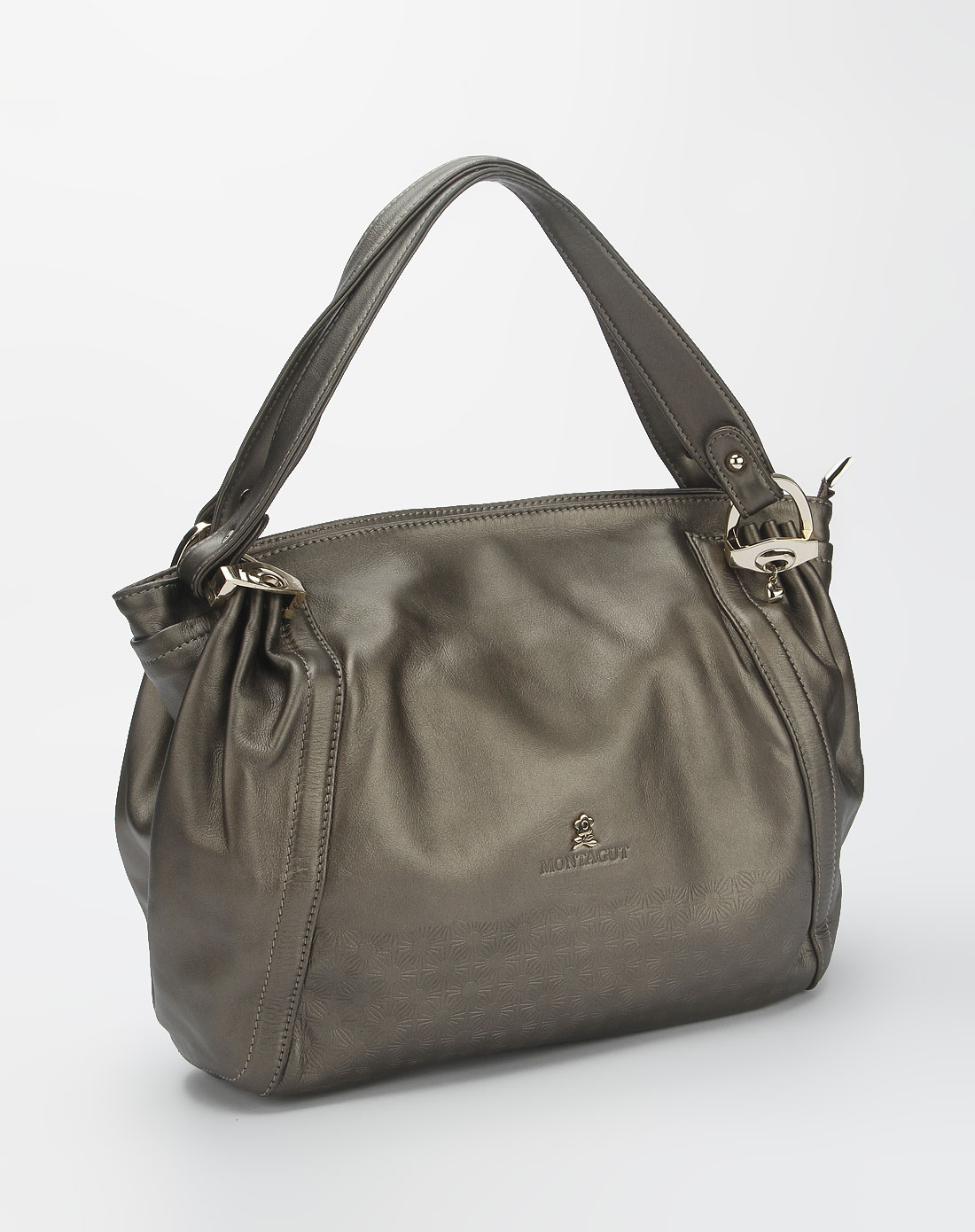 梦特娇montagut女包专场-黑/古铜色休闲时尚手提包