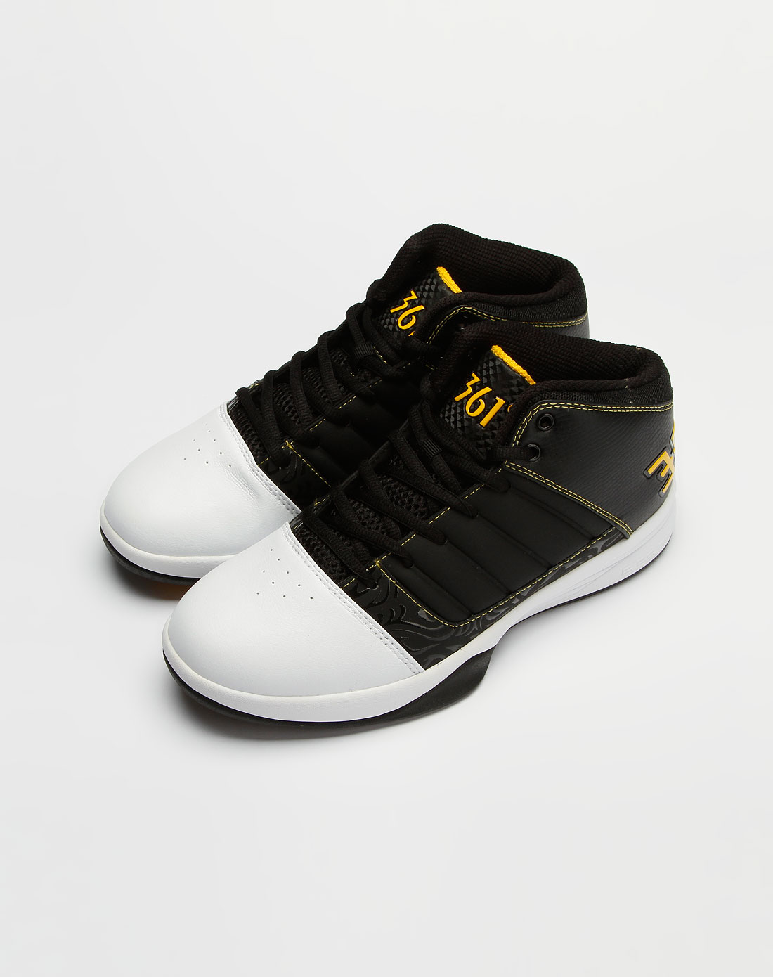 361°男款黑/白/黄色时尚篮球鞋