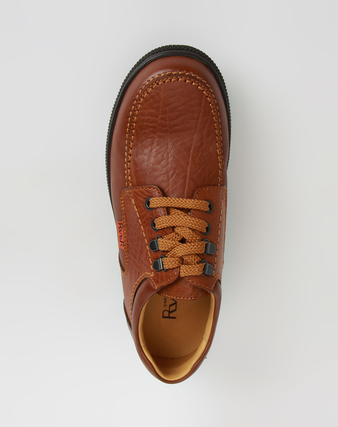 男鞋库存专场路宝rover 男款啡色系带印纹皮鞋