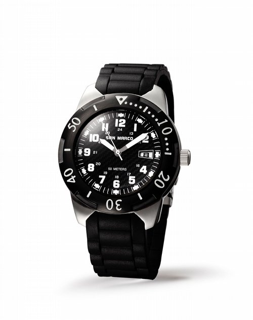 marco手表专场中性款黑盘深度防水石英表