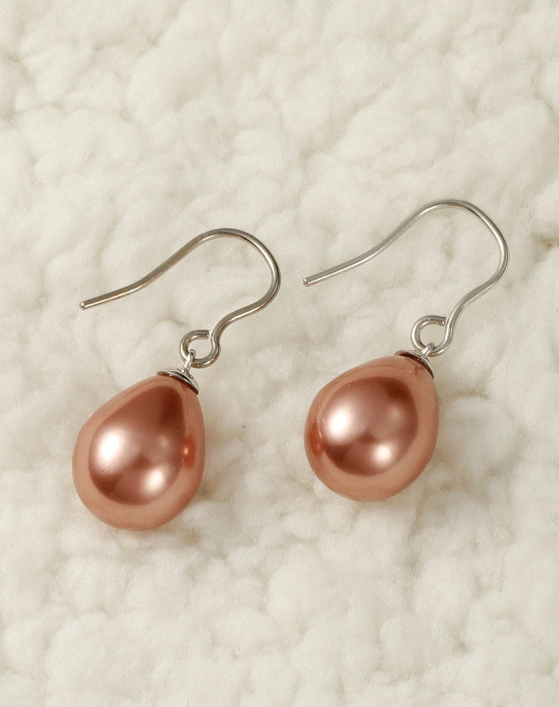 饰品专场misaki 暗粉色水滴珍珠耳环