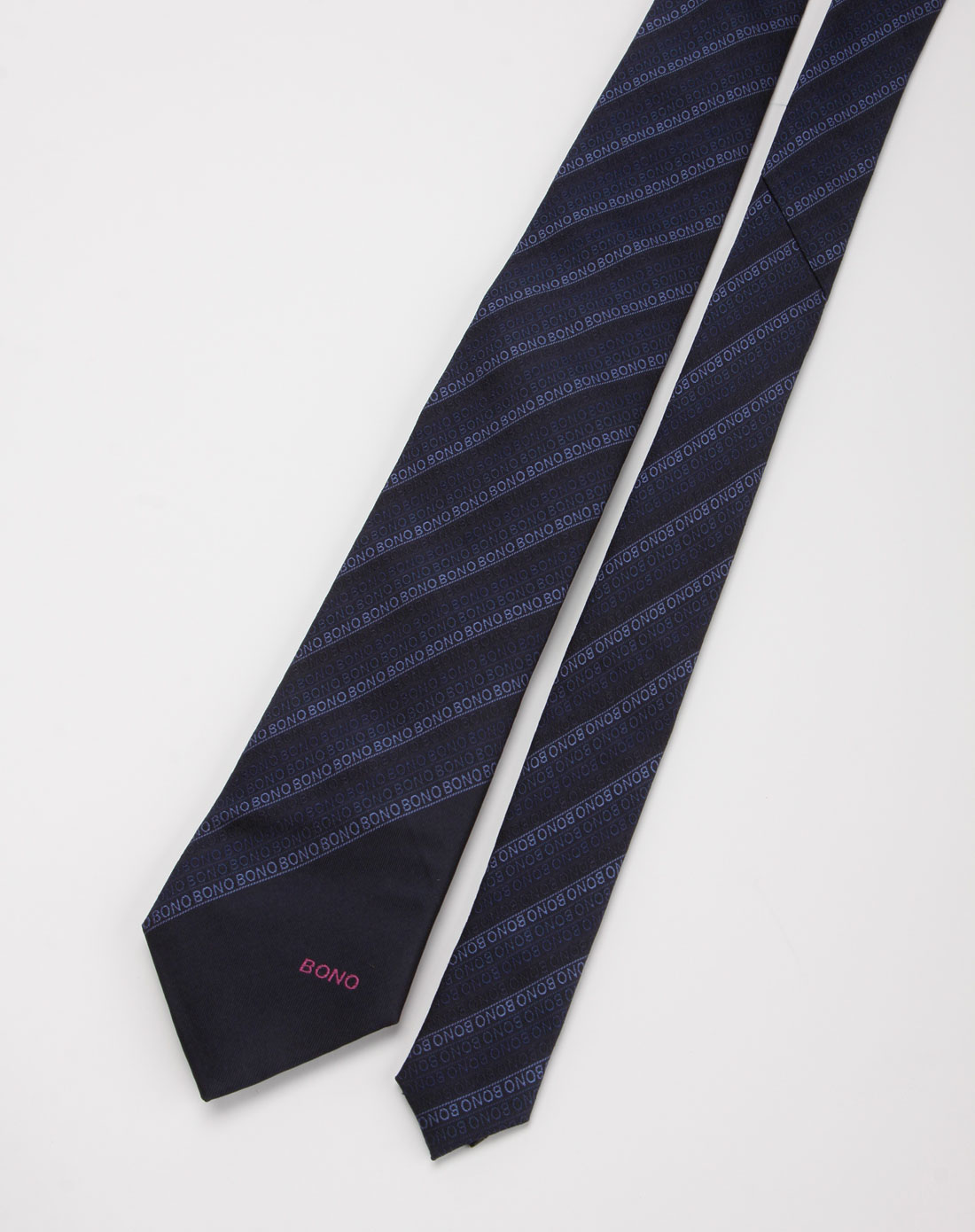 bono藏蓝色印字母领带